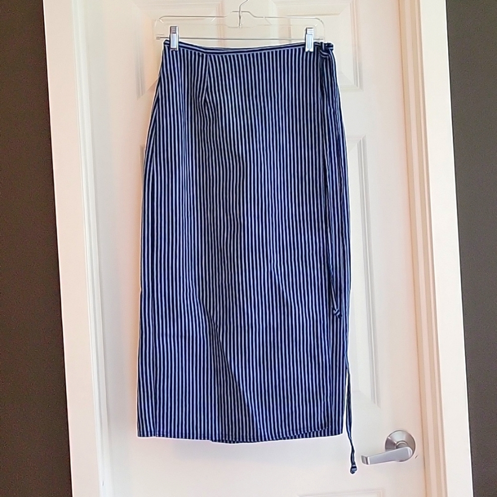 EUC striped denim skirt